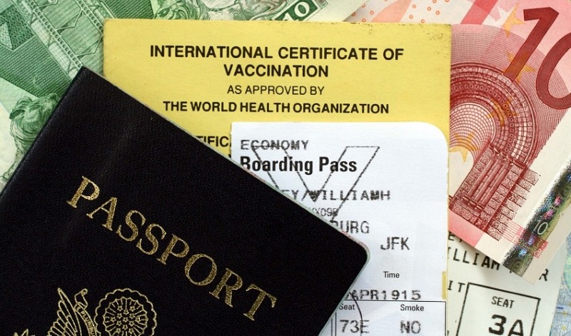 Passaporte e carteira de vacinação