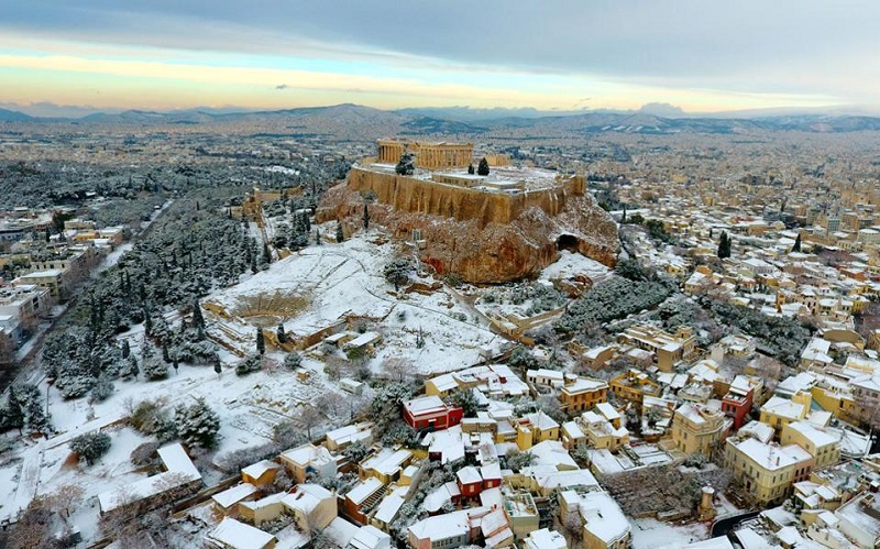Atenas no inverno