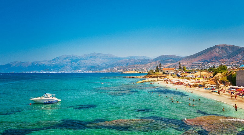 Pria na Ilha de Creta, na Grécia