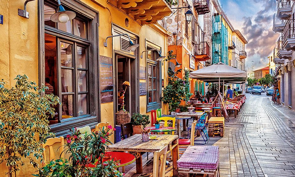Ruas de Nafplion na Grécia