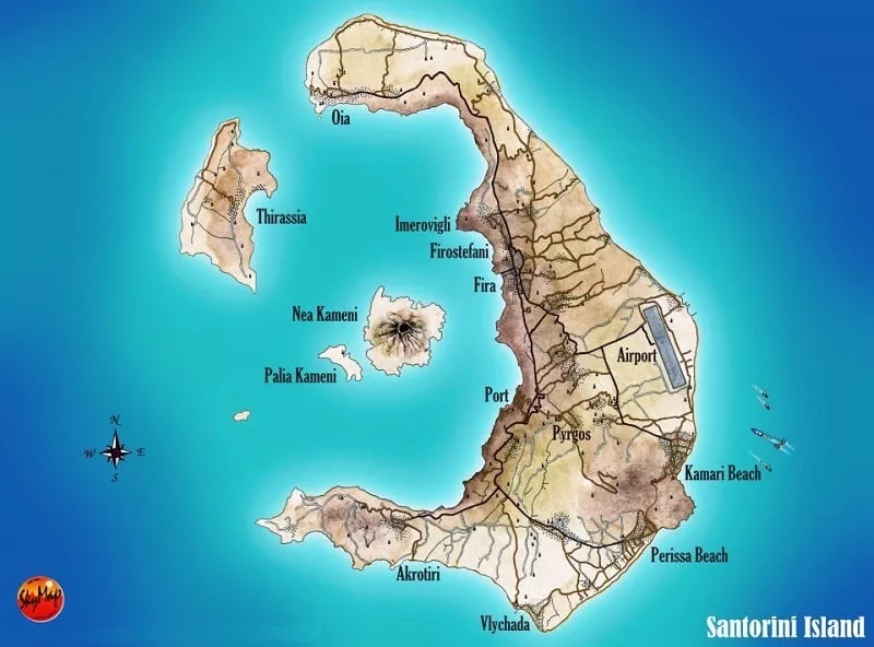 Mapa de Santorini