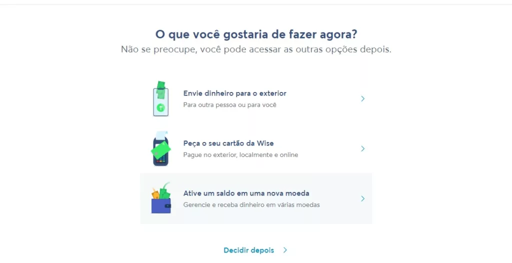 Abrindo sua conta online