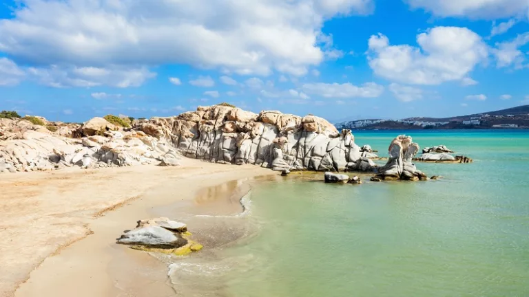 Kolimbithres beach with beauty stone rocks on the Paros island in Greece